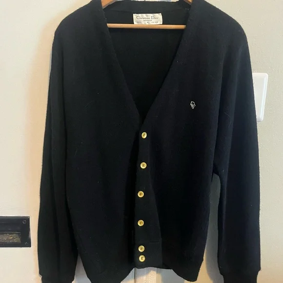 トップス 90's Christian Dior acrylic cardigan 90 Made In Usa Christian Dior Acrylic Knit Cardigan Red L